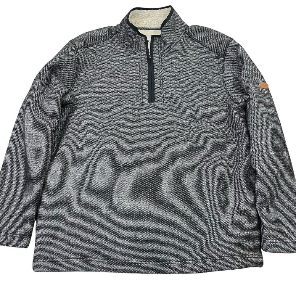 ORVIS Brighton Men's XL Charcoal Gray 1/4 Zip Sherpa Lined Pullover